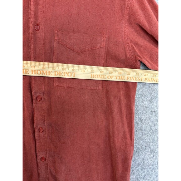 Vtg Tianello Shirt Men’s Small Red Long Sleeve Tencel Baggy Made in USA - Picture 8 of 11